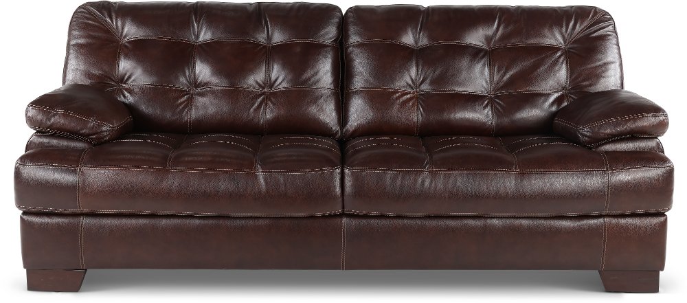 A Leather Sofa For Your Living Room Or Den At Rc Willey Contemporary Walnut Brown Leather Sofa Amarillo