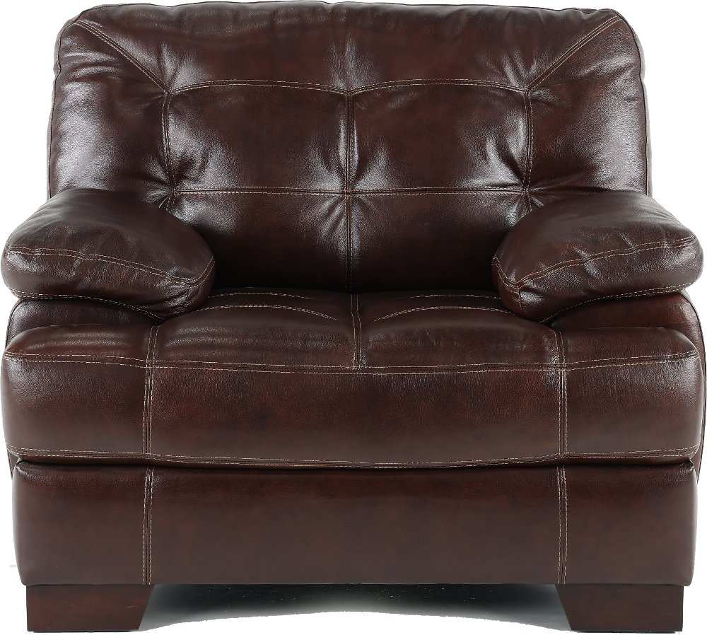 Amarillo Walnut Brown Leather Chair