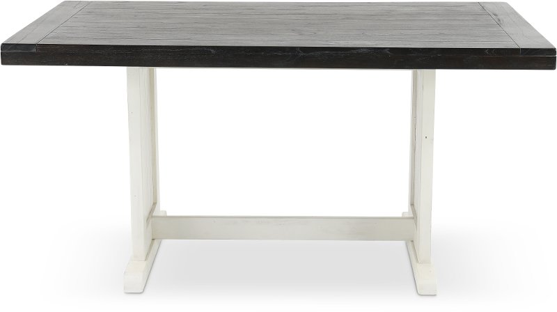 French County White Two-Tone Trestle Dining Table - Bourbon County