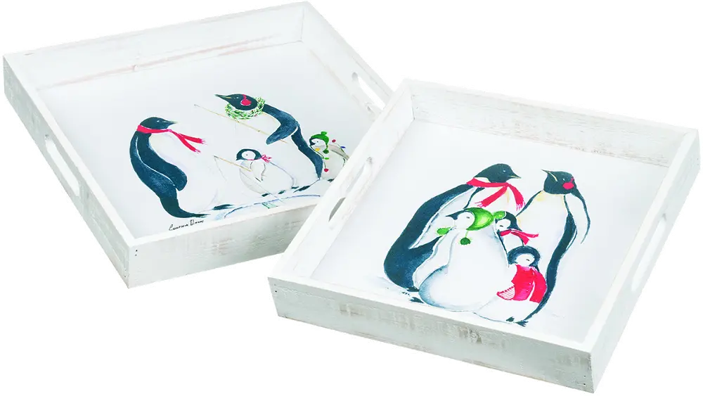 Multi Color 11 Inch Penguin Tray with Cut Out Handles-1