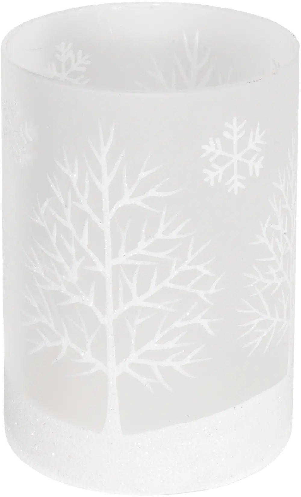 6 Inch White Glass Tree Votive Holder-1