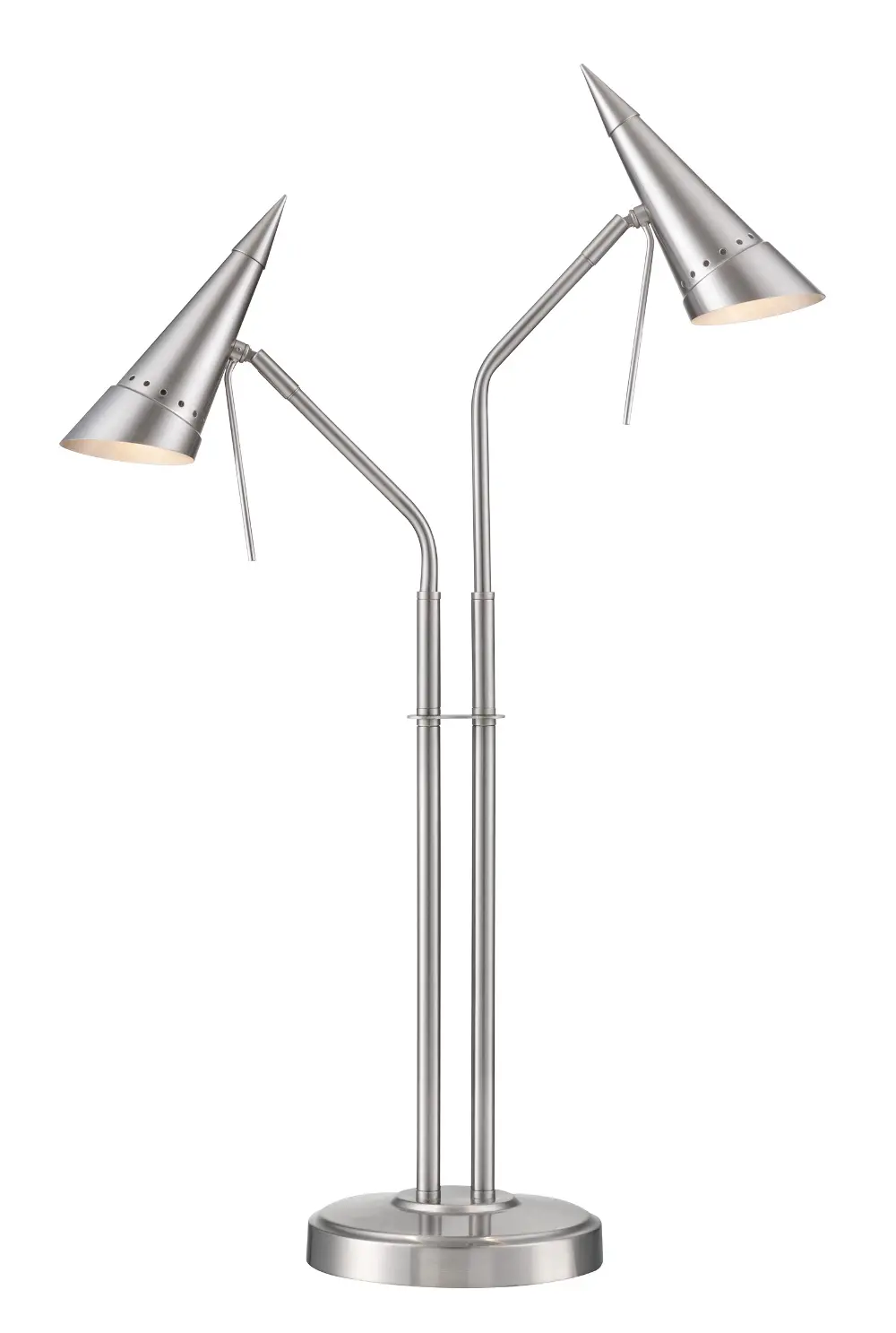 2-Light Steel Cone Halogen Desk Lamp - Talbot-1
