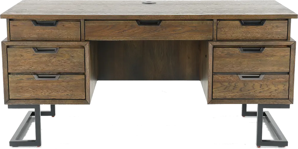 Harper Point Brown Executive Desk-1