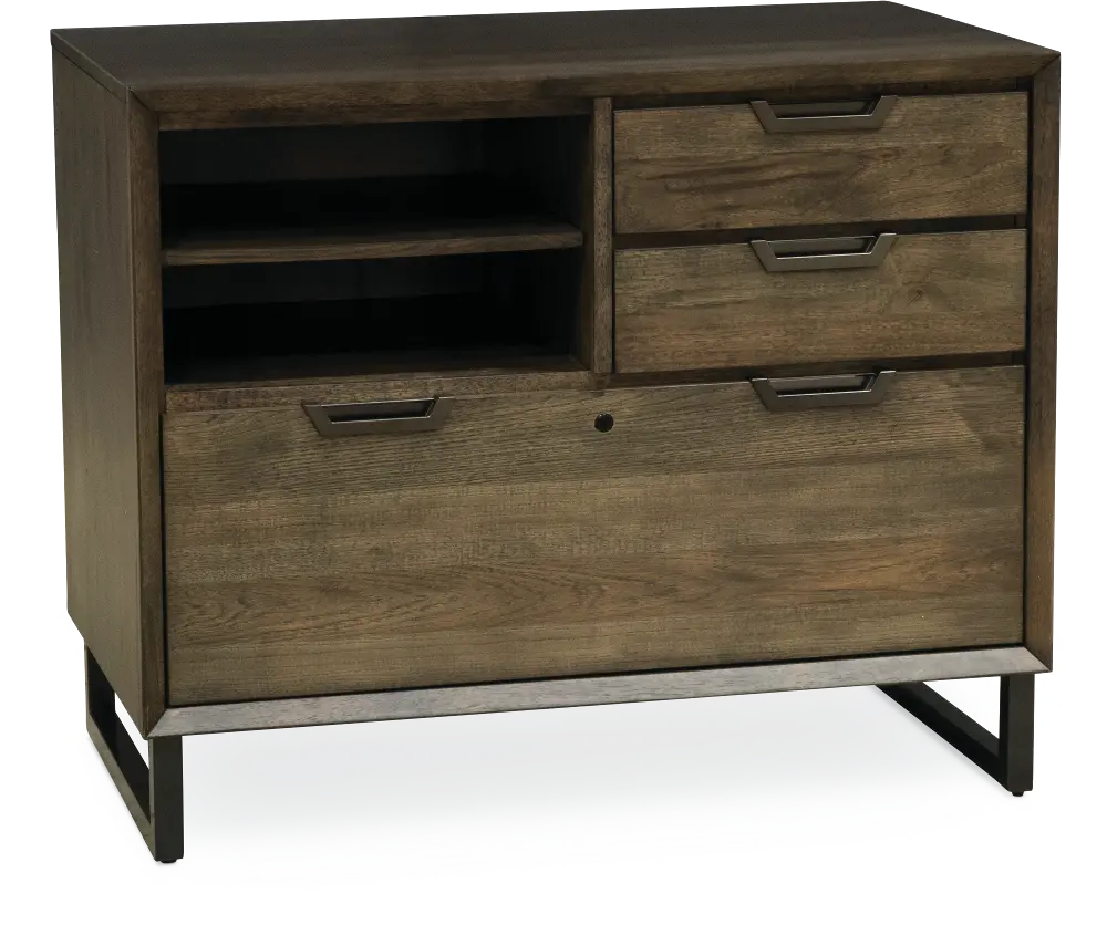Harper Point Brown 3 Drawer Combination File Cabinet-1