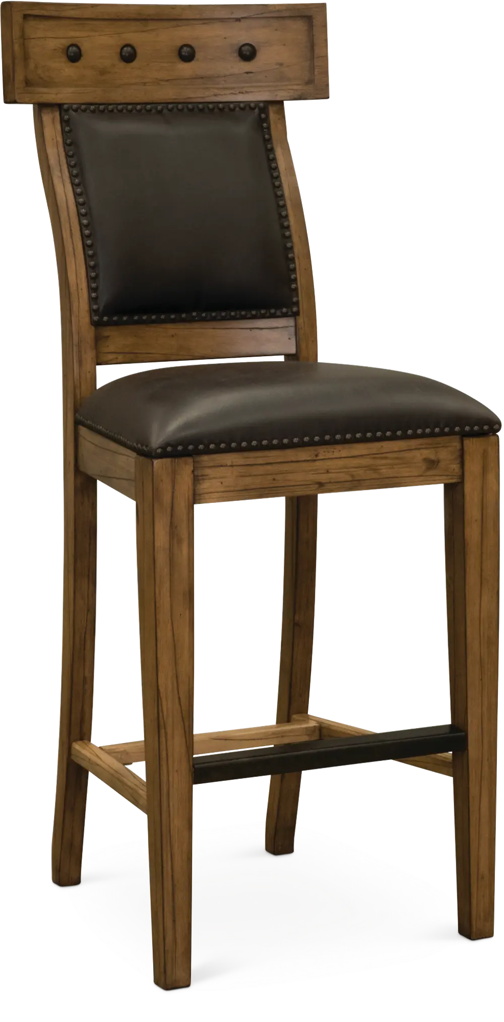 Rustic Brown Bar Stool with Back - Aspen-1