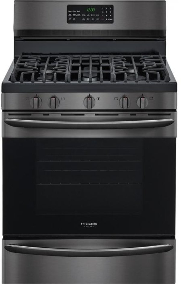 Frigidaire Gas Range With Effortless Temperature Probe Auto Frigidaire Gas Range With Effortless Temperature Probe Auto Keep Warm 5 0 Cu Ft Black Stainless Steel Rc Willey Furniture