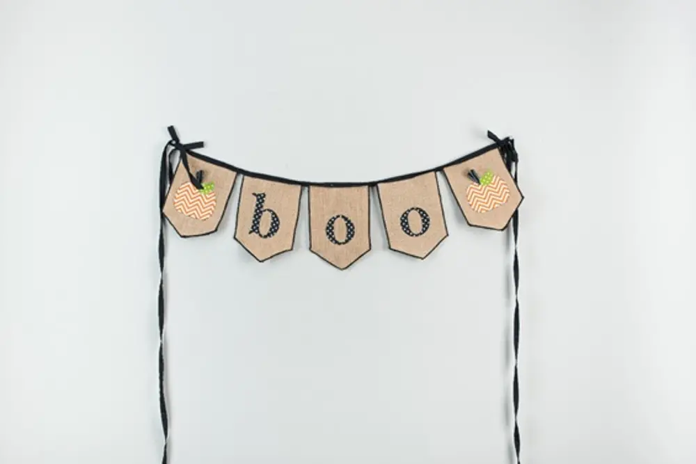Boo Banner with Polka Dot Lettering and Chevron Pumpkins-1