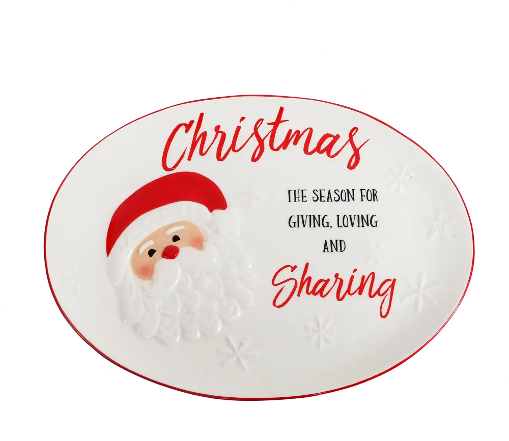 White and Red Seasons of Giving Santa Cookie Platter-1