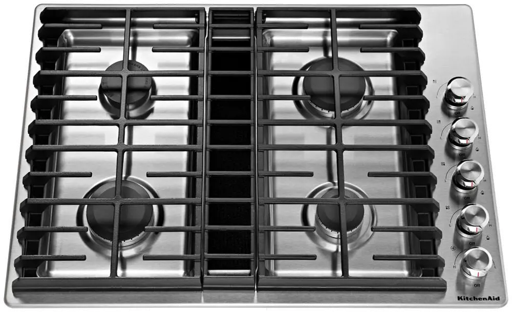 KCGD500GSS KitchenAid 30 Inch 4-Burner Gas Downdraft Cooktop - Stainless Steel-1