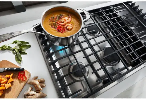 KitchenAid 36 in. 5-Burner Electric Cooktop with Downdraft & Power Burner-  Black