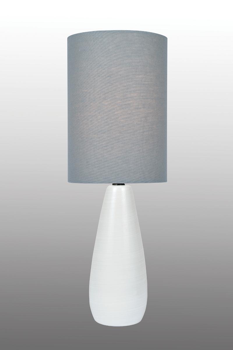 White Modern Table Lamp With Gray Shade, Small Modern Table Lamp
