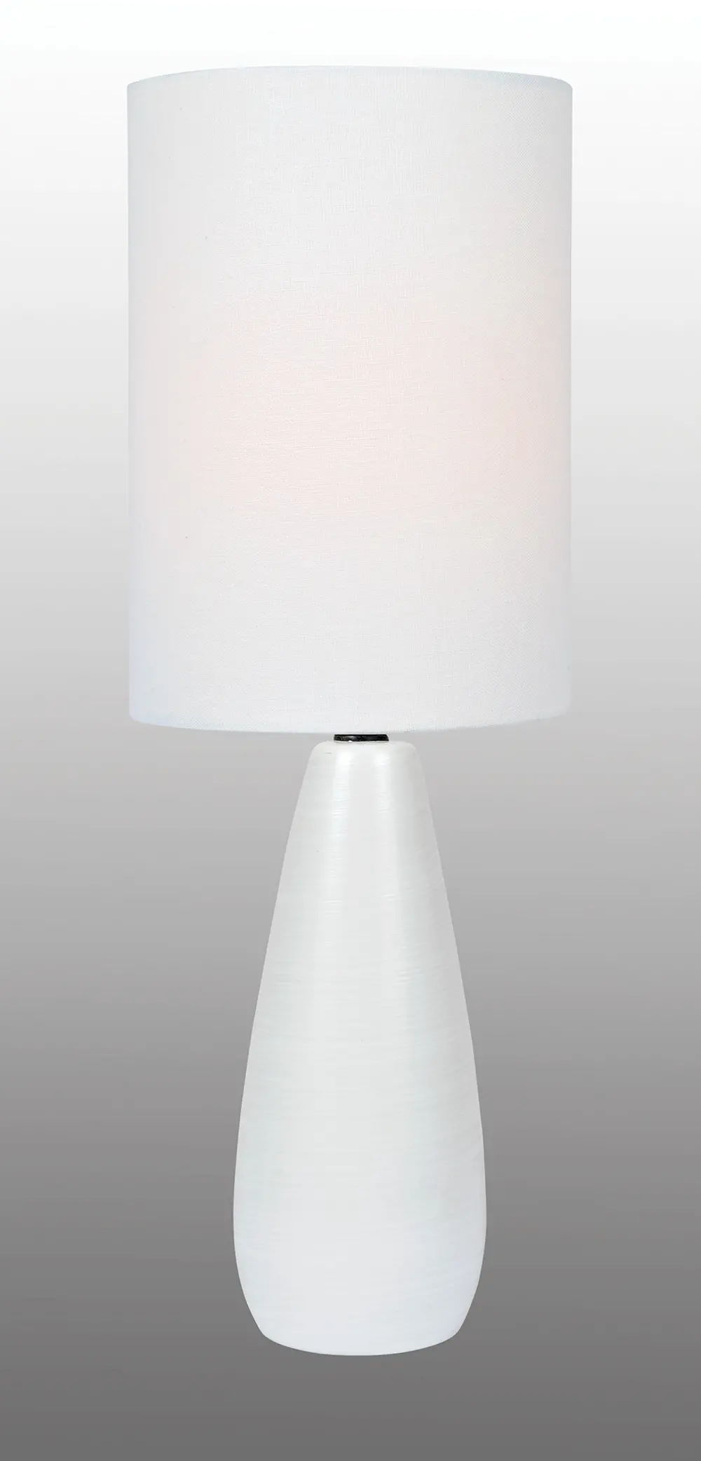 White Modern Table Lamp with White Shade - Quatro-1