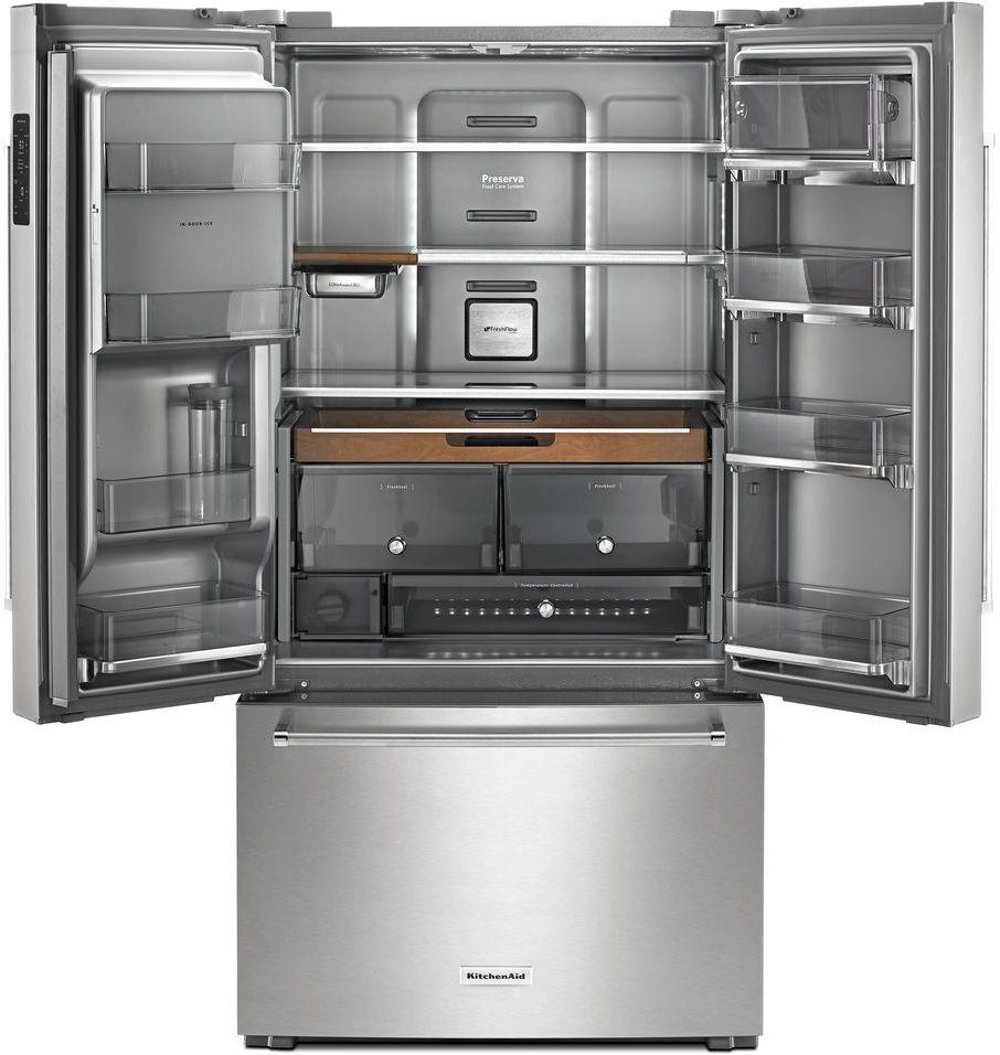 Kitchenaid 36 Inch Stainless Steel 23 8 Cu Ft Counter Depth Kitchenaid 36 Inch Stainless Steel 23 8 Cu Ft Counter Depth French Door Refrigerator Rc Willey Furniture