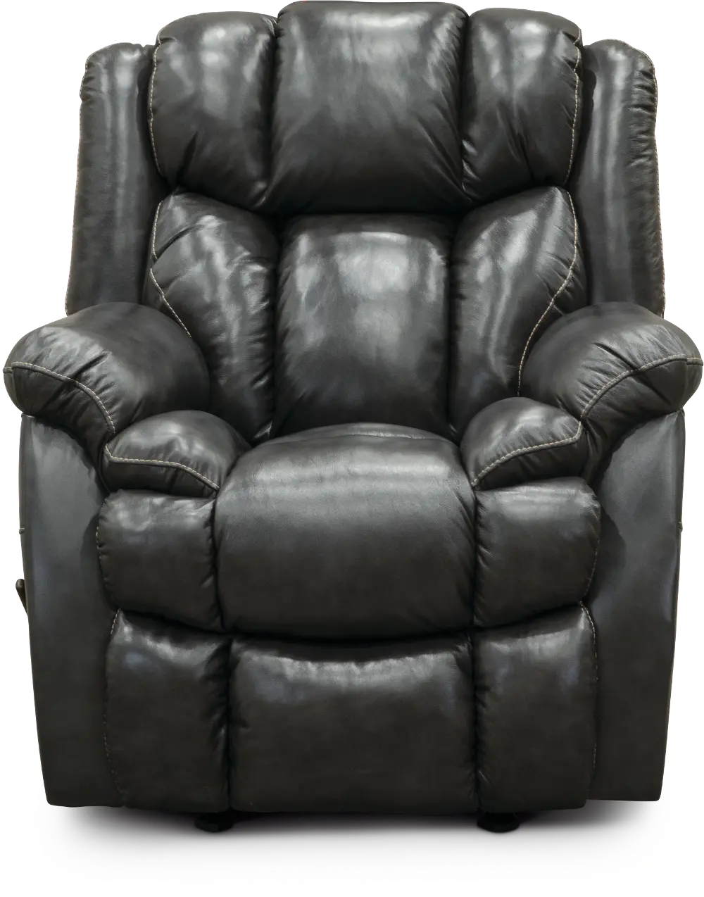 Starry Charcoal Gray Leather-Match Rocker Recliner - Renegade-1