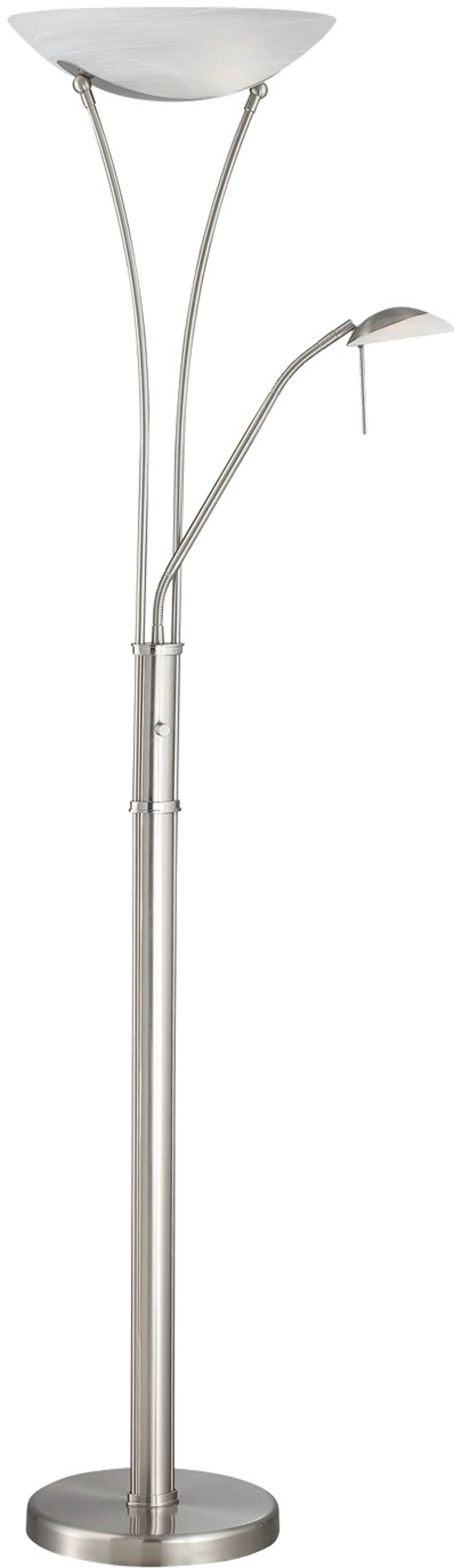 Steel Reading Light Torchiere Lamp - Avington-1