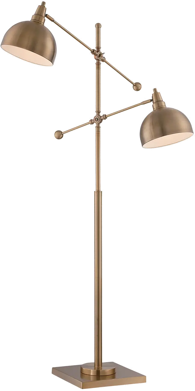 LS-82605 Brushed Brass 2-Light Floor Lamp - Cupola sku LS-82605