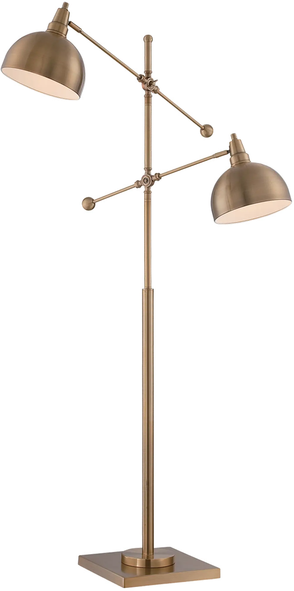 Brushed Brass 2-Light Floor Lamp - Cupola-1