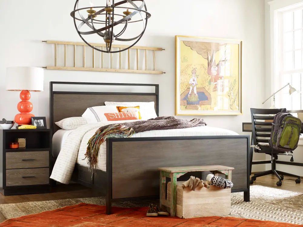 Two Tone Modern Industrial Full Bed - #myroom -1