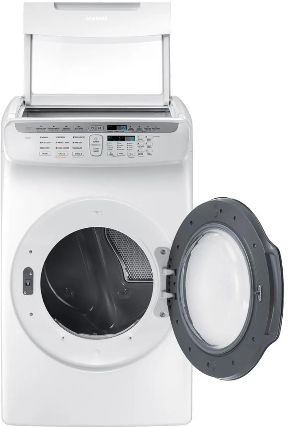 DVG55M9600W Samsung 7.5 Total cu. ft. Gas FlexDry Dryer with Steam - White-1