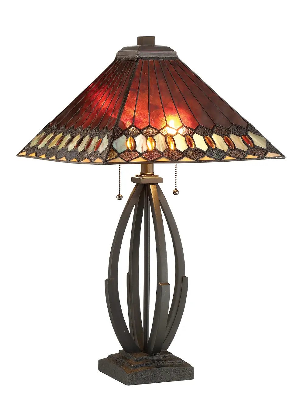 Dark Bronze Tiffany-Style Table Lamp - Hadria-1