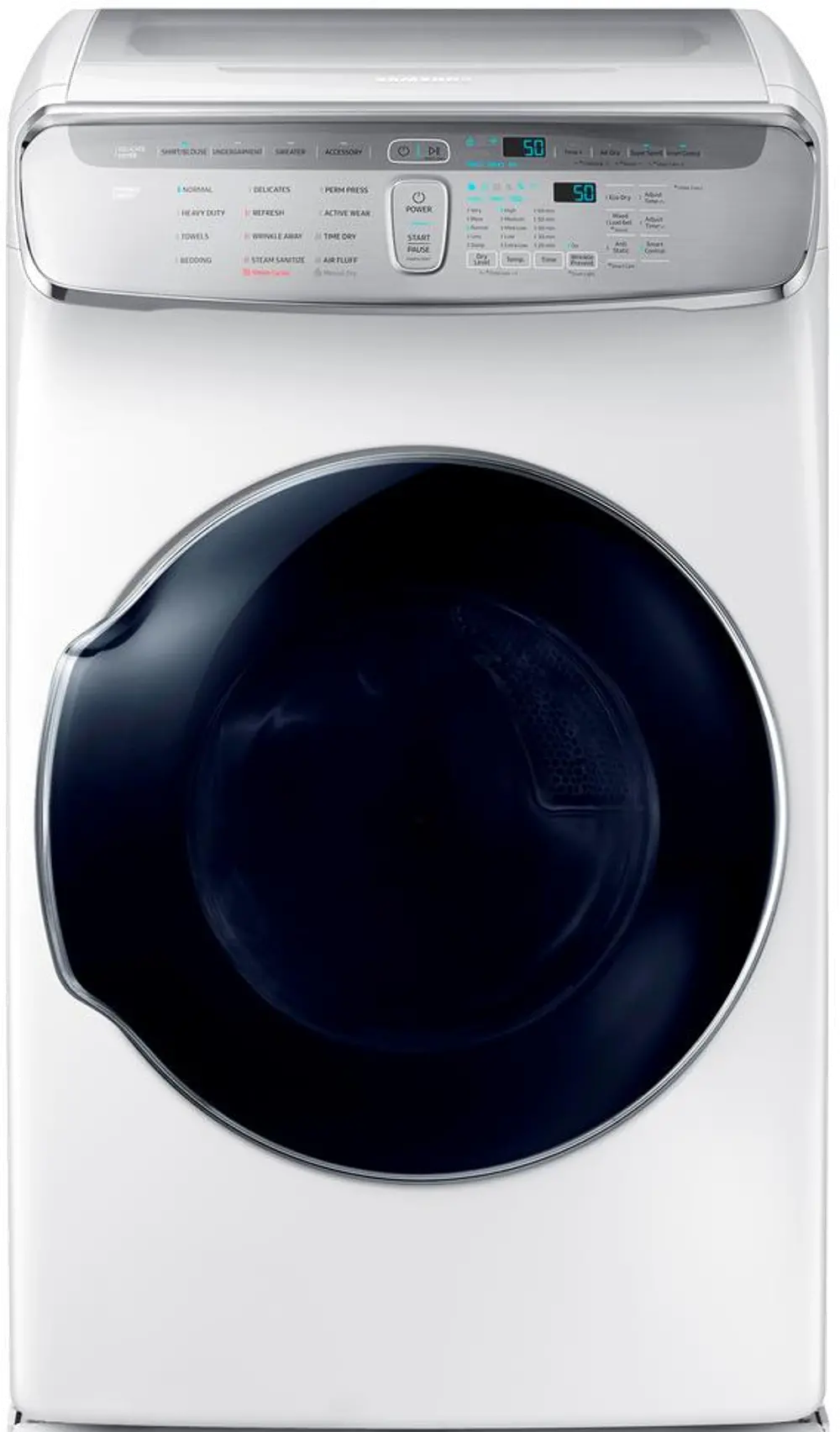 DVE60M9900W Samsung Electric FlexDry Dryer with Steam - 7.5 Cu. Ft. White-1