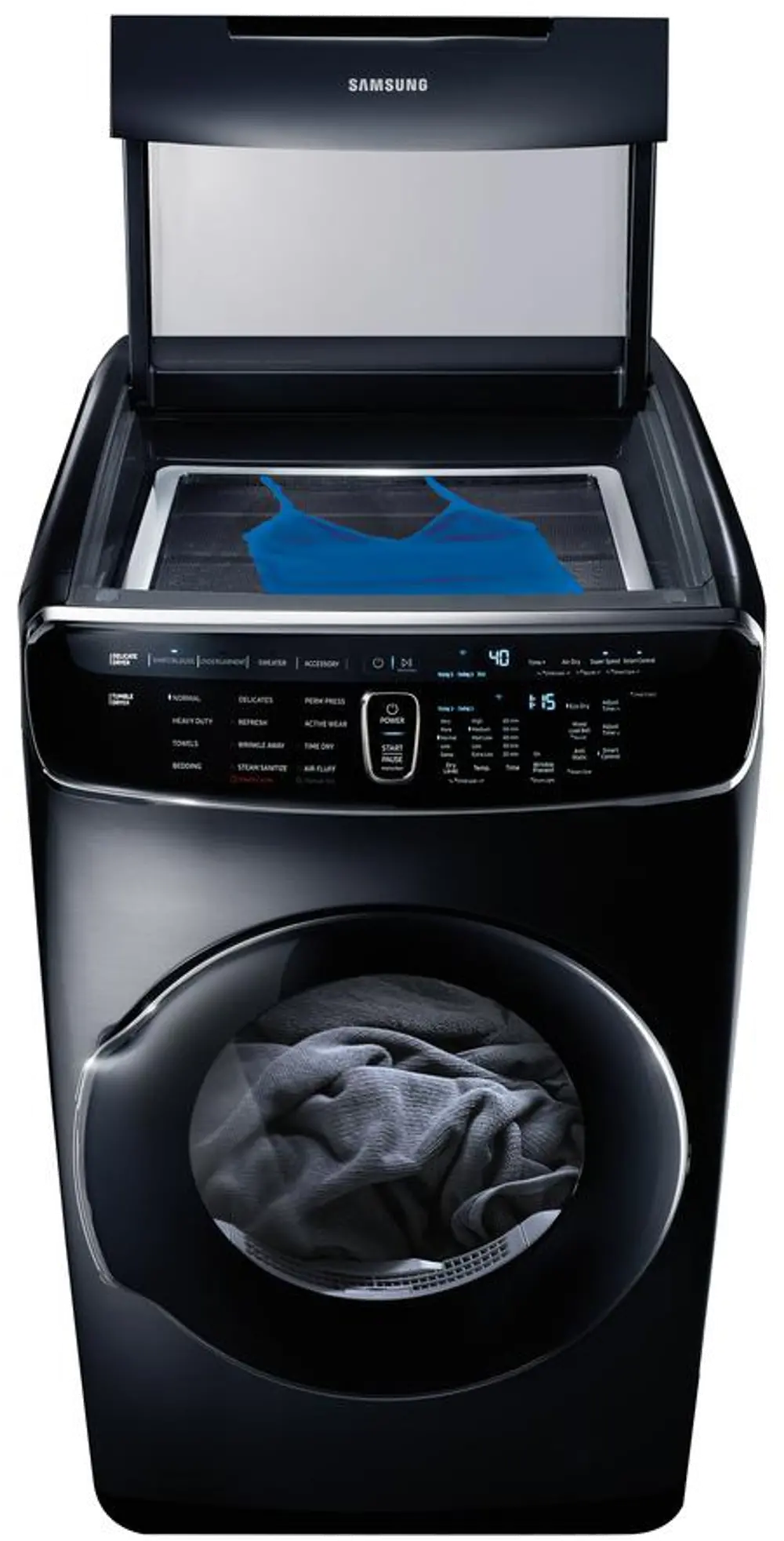 DVG60M9900V Samsung Gas FlexDry Dryer with Steam - 7.5 Total cu. ft. Black Stainless Steel-1