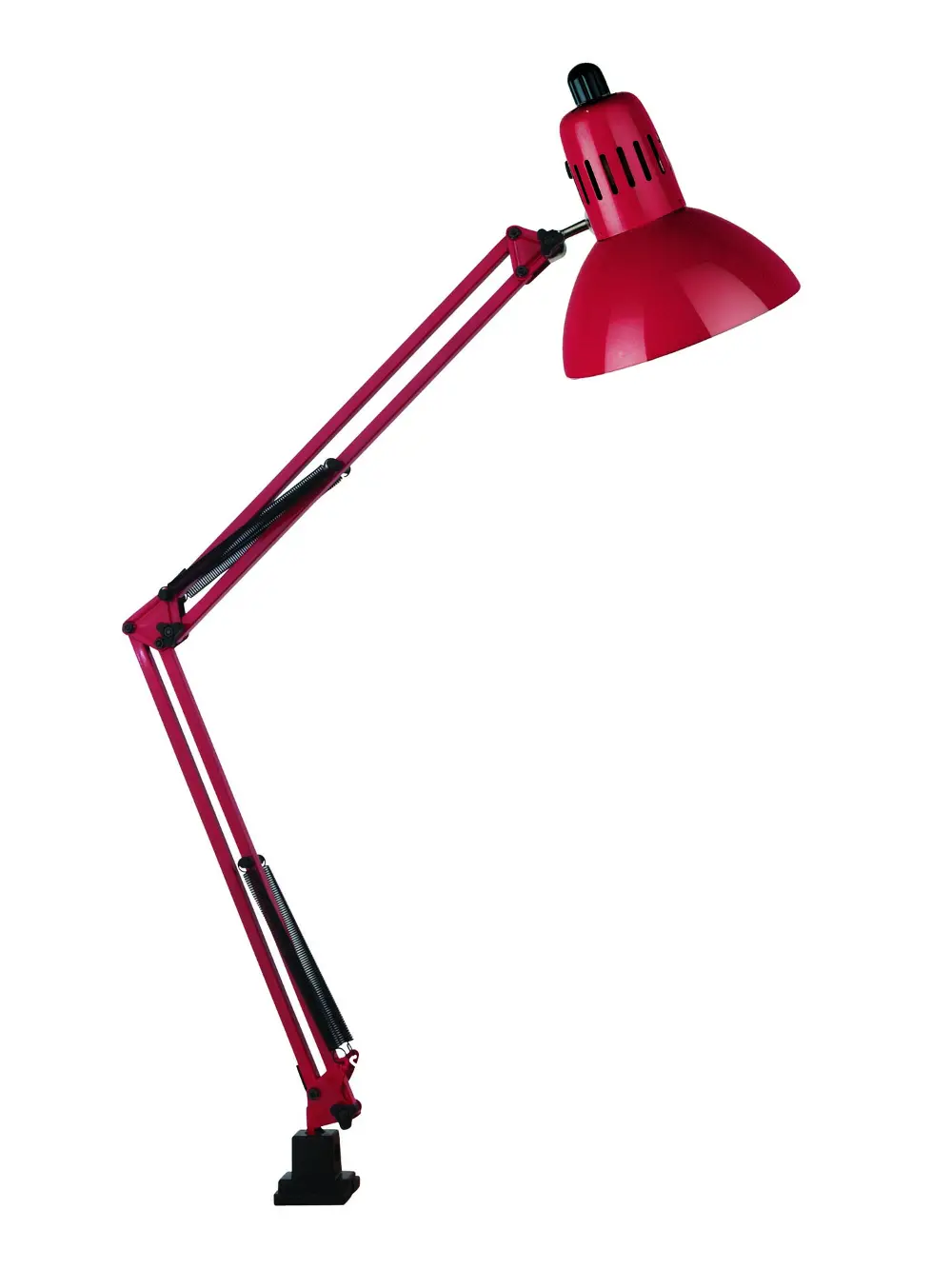 Red Functional Clamp On Lamp - Swing-arm-1