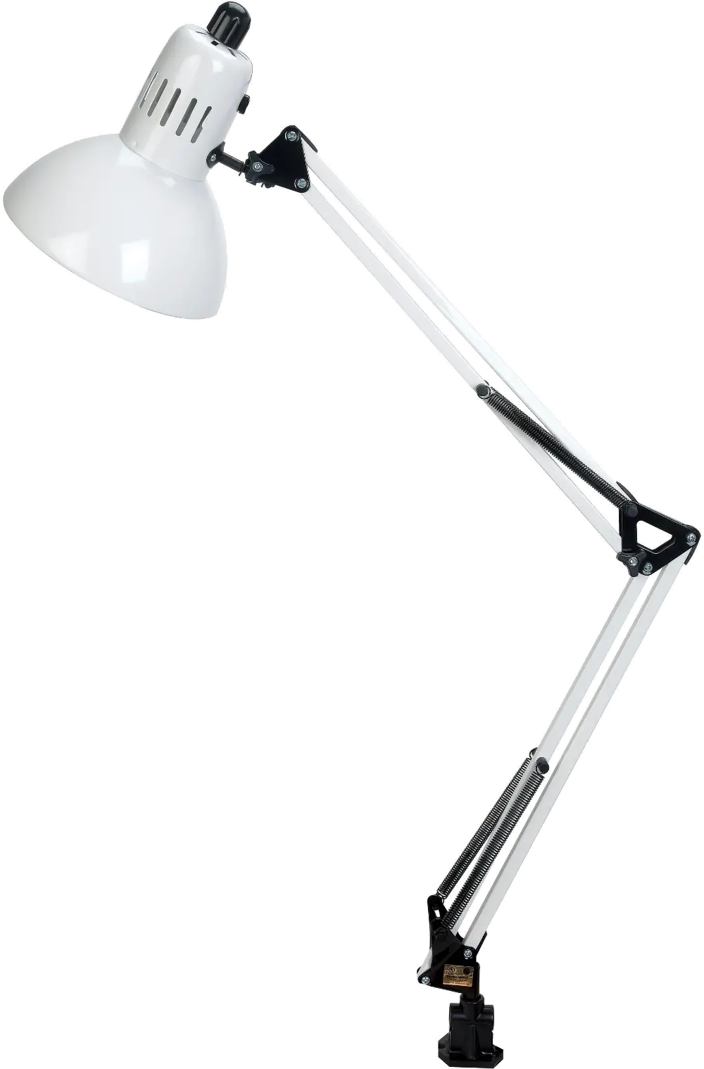 White Functional Clamp On Lamp - Swing-arm-1