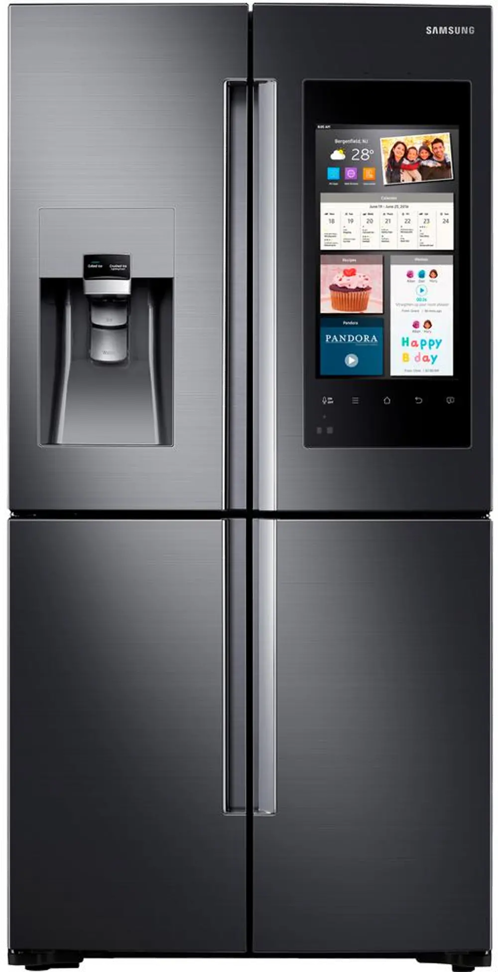 RF22M9581SG Samsung 4-Door Flex Refrigerator - 36 Inch with Family Hub 2.0 Counter-Depth - Black-Stainless-1