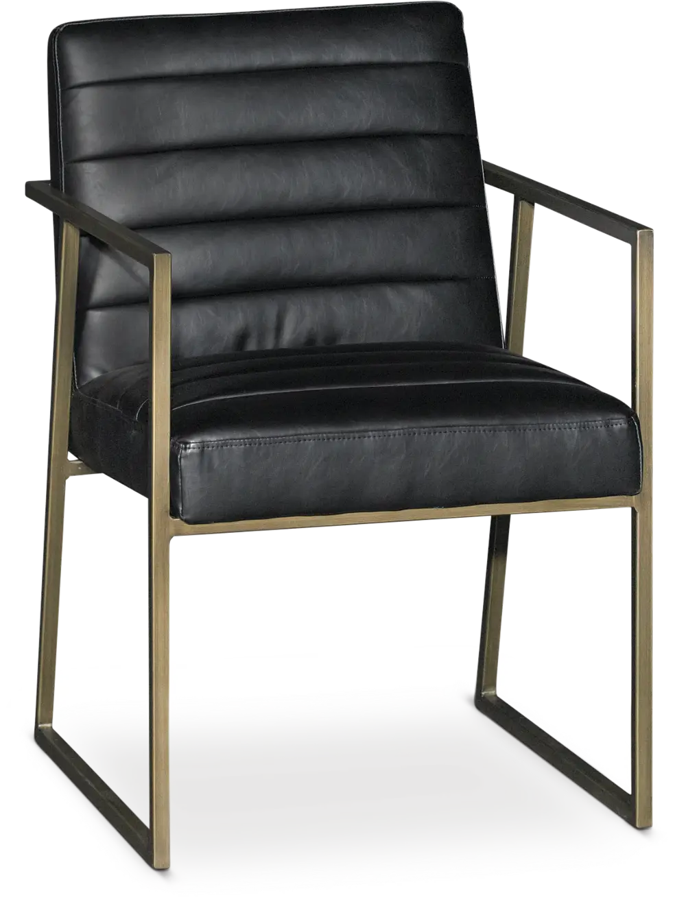 Black Guest Chair with Brass Metal Frame-1