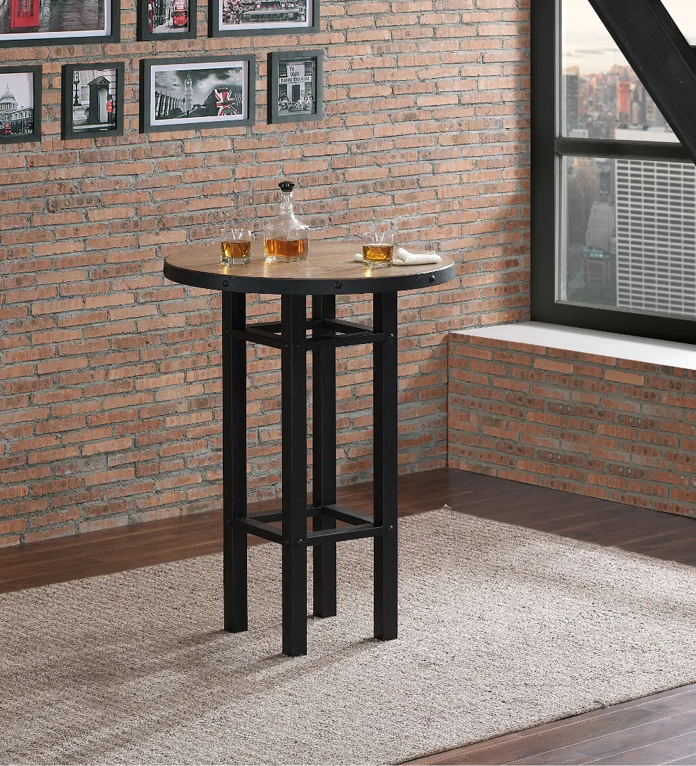 Natural and Black Pub Table - Gateway Collection-1