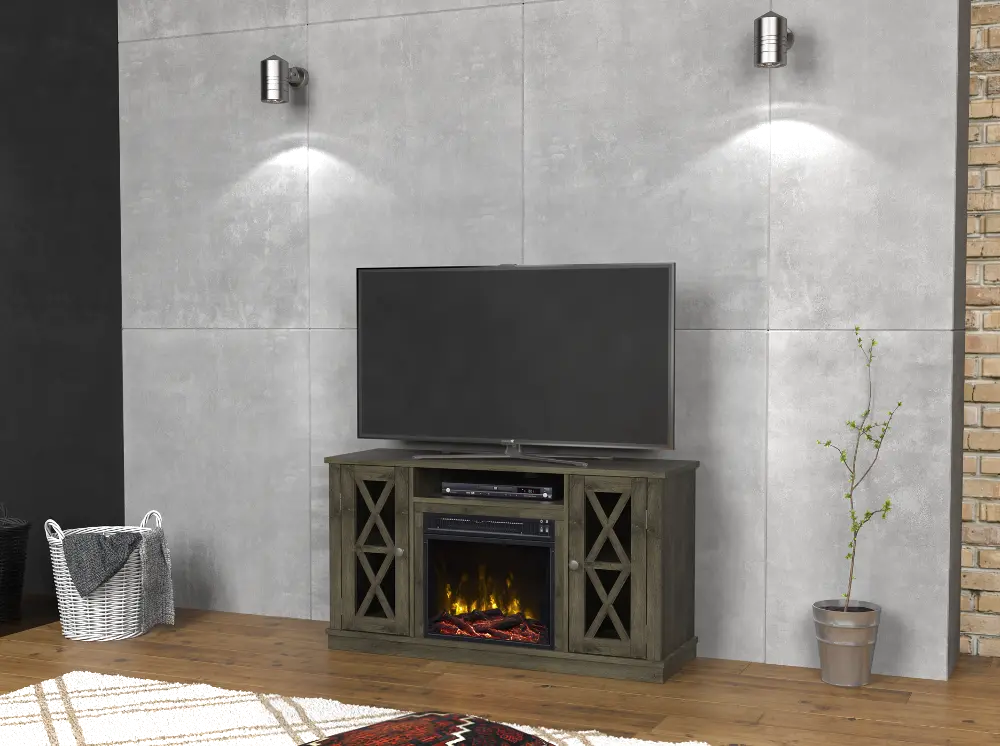 Modern Gray 48 Inch Fireplace TV Stand - Bayport-1