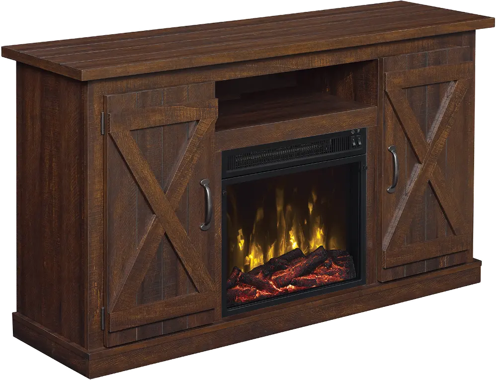 Espresso Brown 55 Inch Fireplace TV Stand - Cottonwood-1