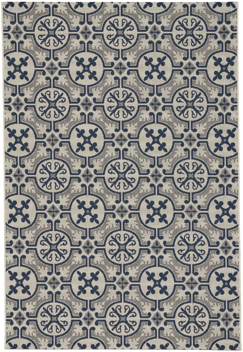 4737RS03110506475 4 x 6 Small Navy Blue Indoor-Outdoor Rug - Finesse Tile-1
