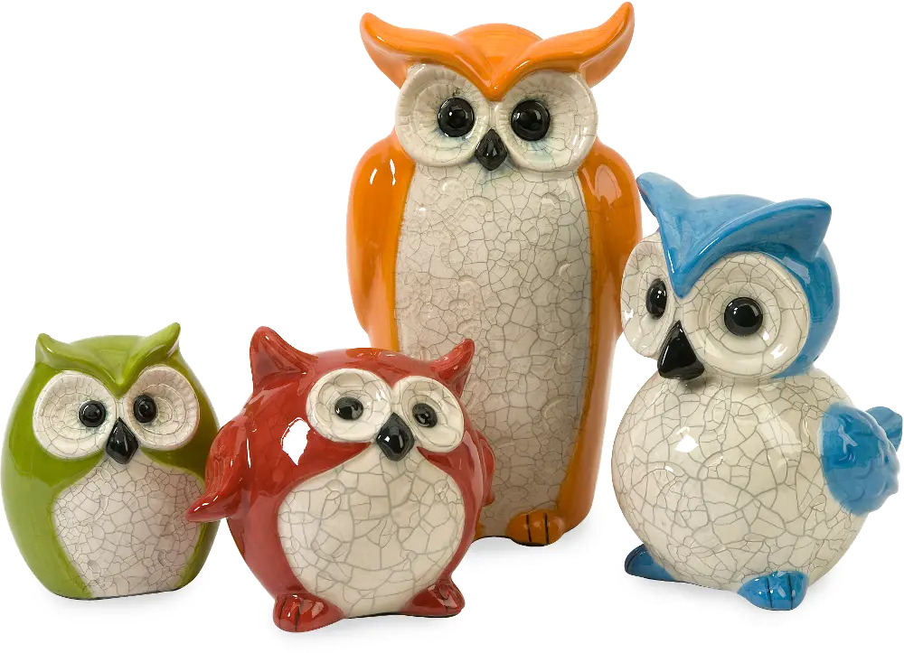 9 Inch Orange Ceramic Enchanted Owl-1