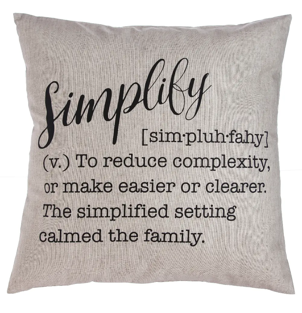 Gray Simplify Definition Throw Pillow-1