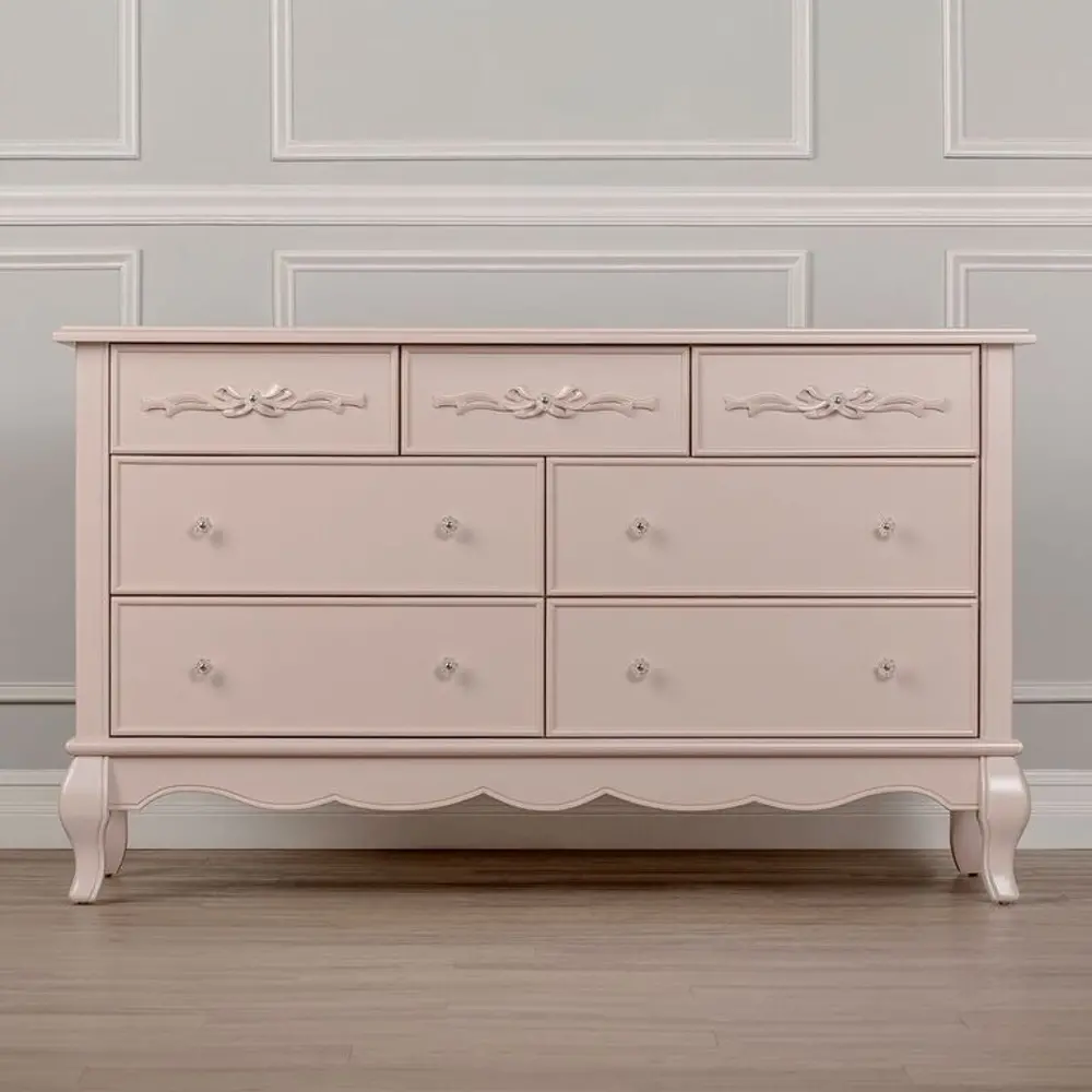 Blush Pink 7-Drawer Double Dresser - Aurora -1