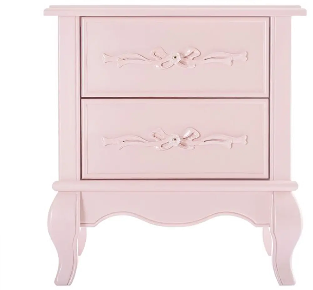Blush Pink 2-Drawer Nightstand - Aurora -1