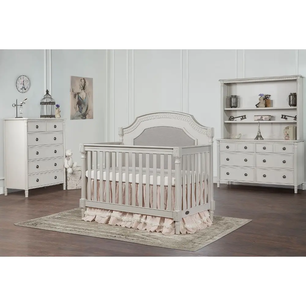 French Linen 5 in-1 Convertible Crib - Julienne -1