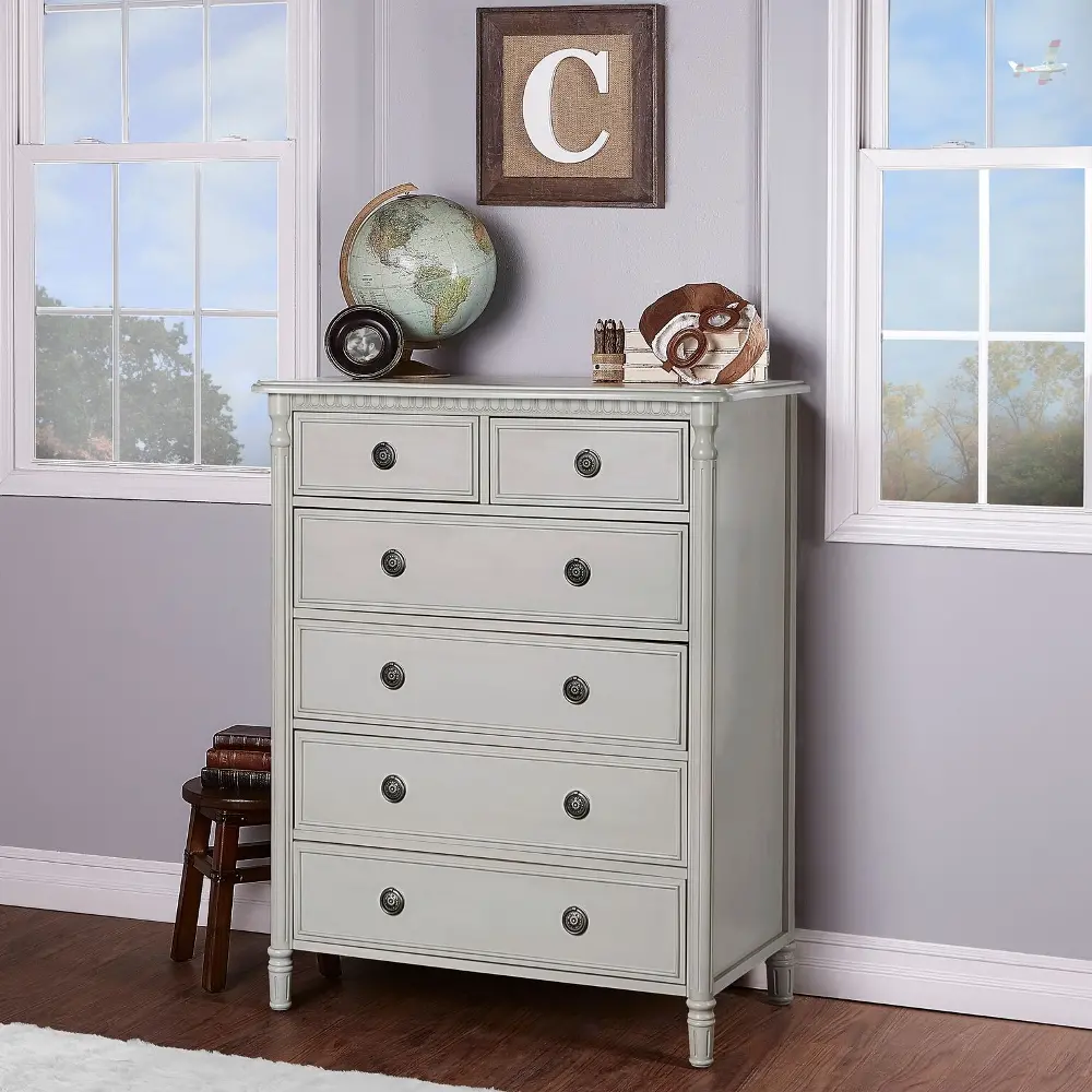 839-LG French Linen 6-Drawer Chest - Julienne -1