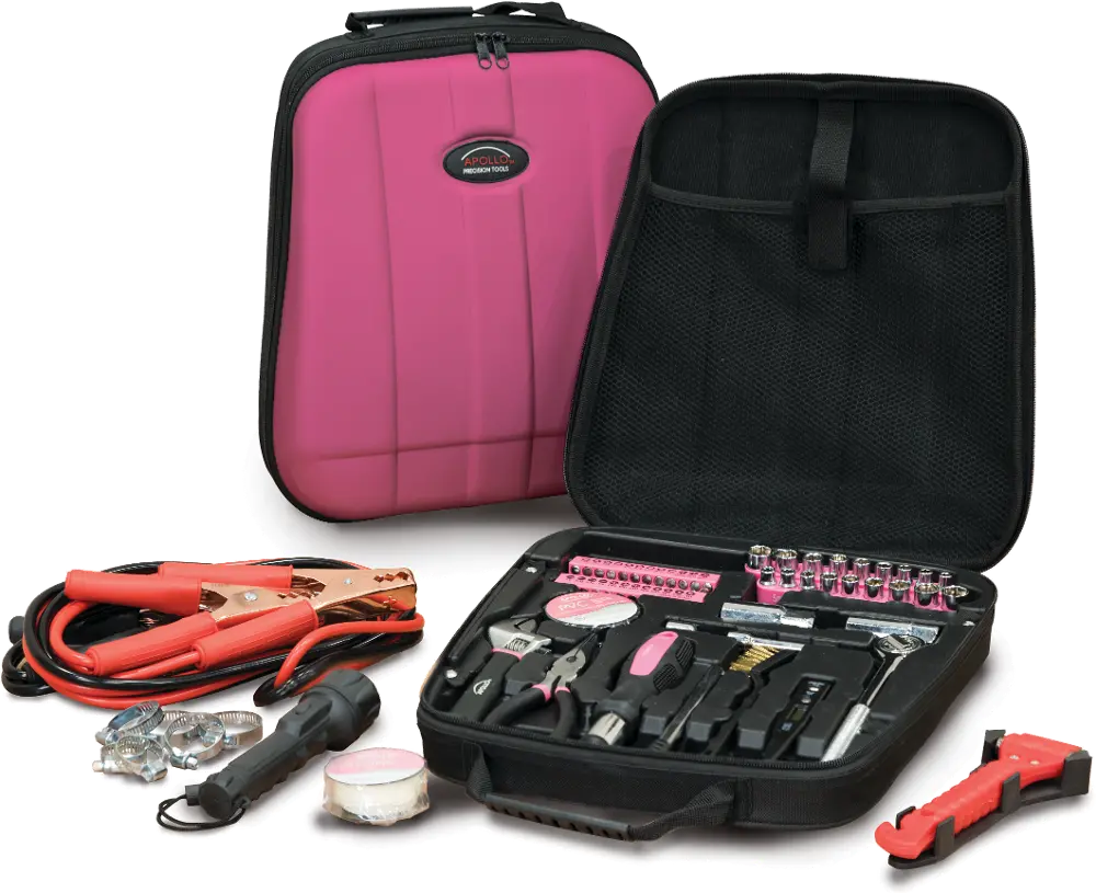 Pink 63 Piece Travel and Auto Toolkit-1