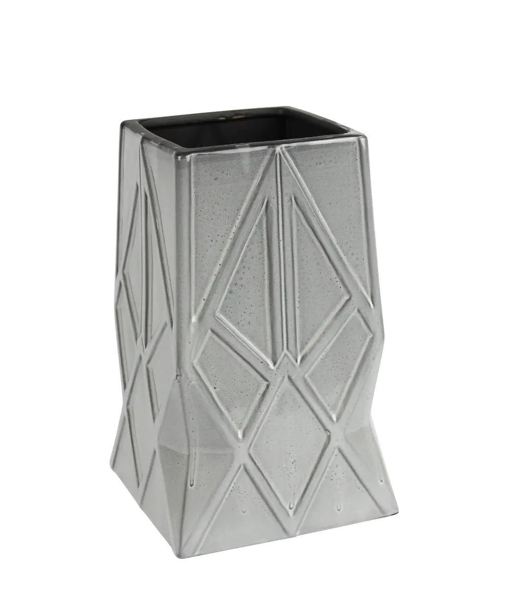 10 Inch Gray Ceramic Vase-1
