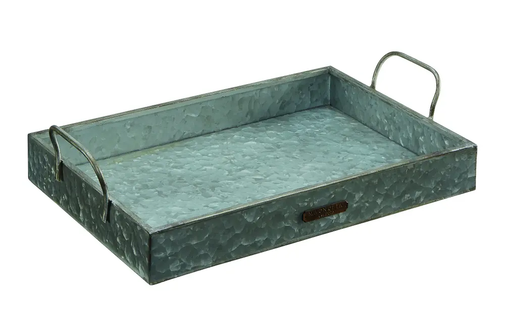 Magnolia Home Furniture Aged Zinc Gardeners Flower Tray with Handles-1