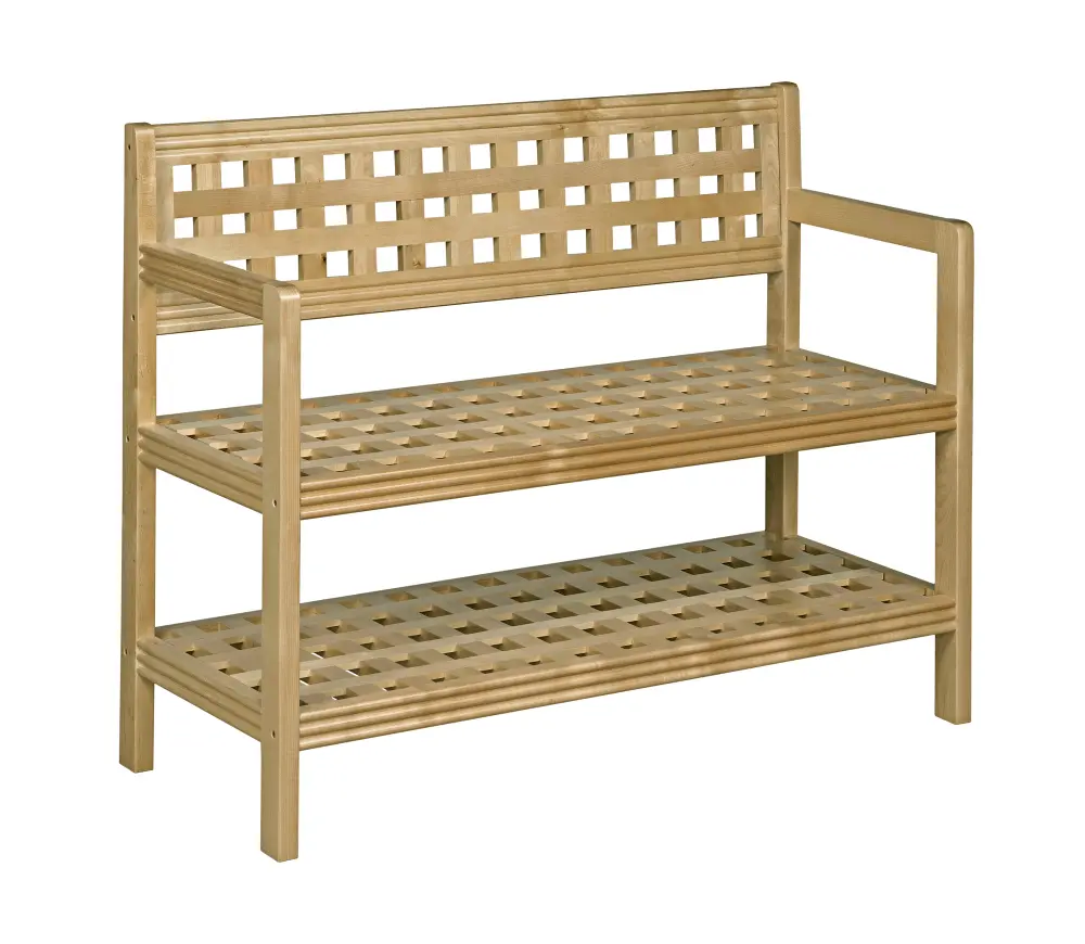 Birch Wood Large Bench with Back - Beaumont-1