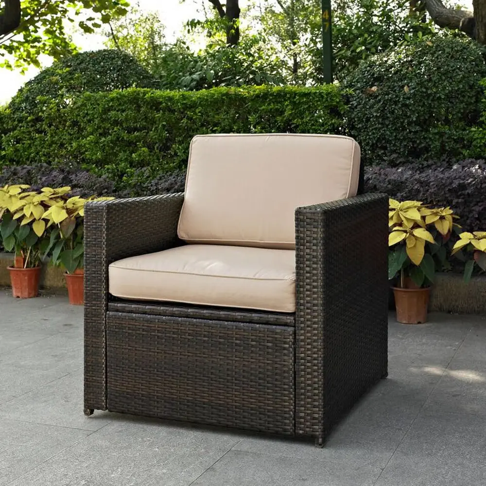 KO70088BR-SA Palm Harbor Sand and Wicker Patio Armchair-1