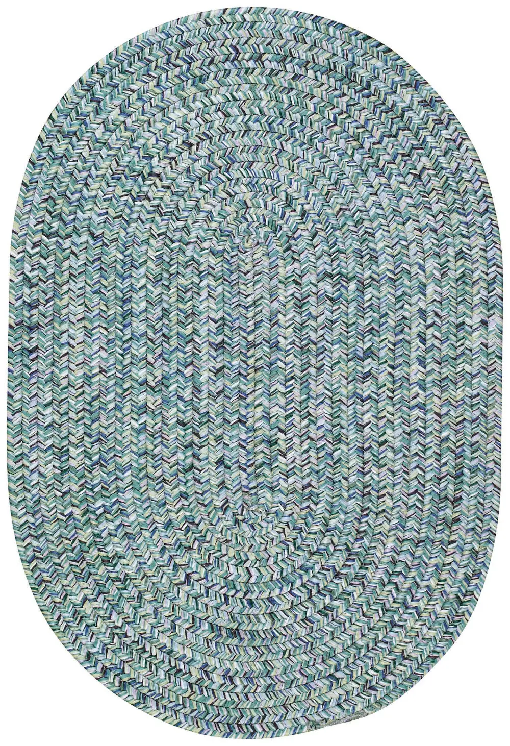 2 XX-Small Ocean Blue Oval Braided Indoor-Outdoor Rug - Sea Glass-1