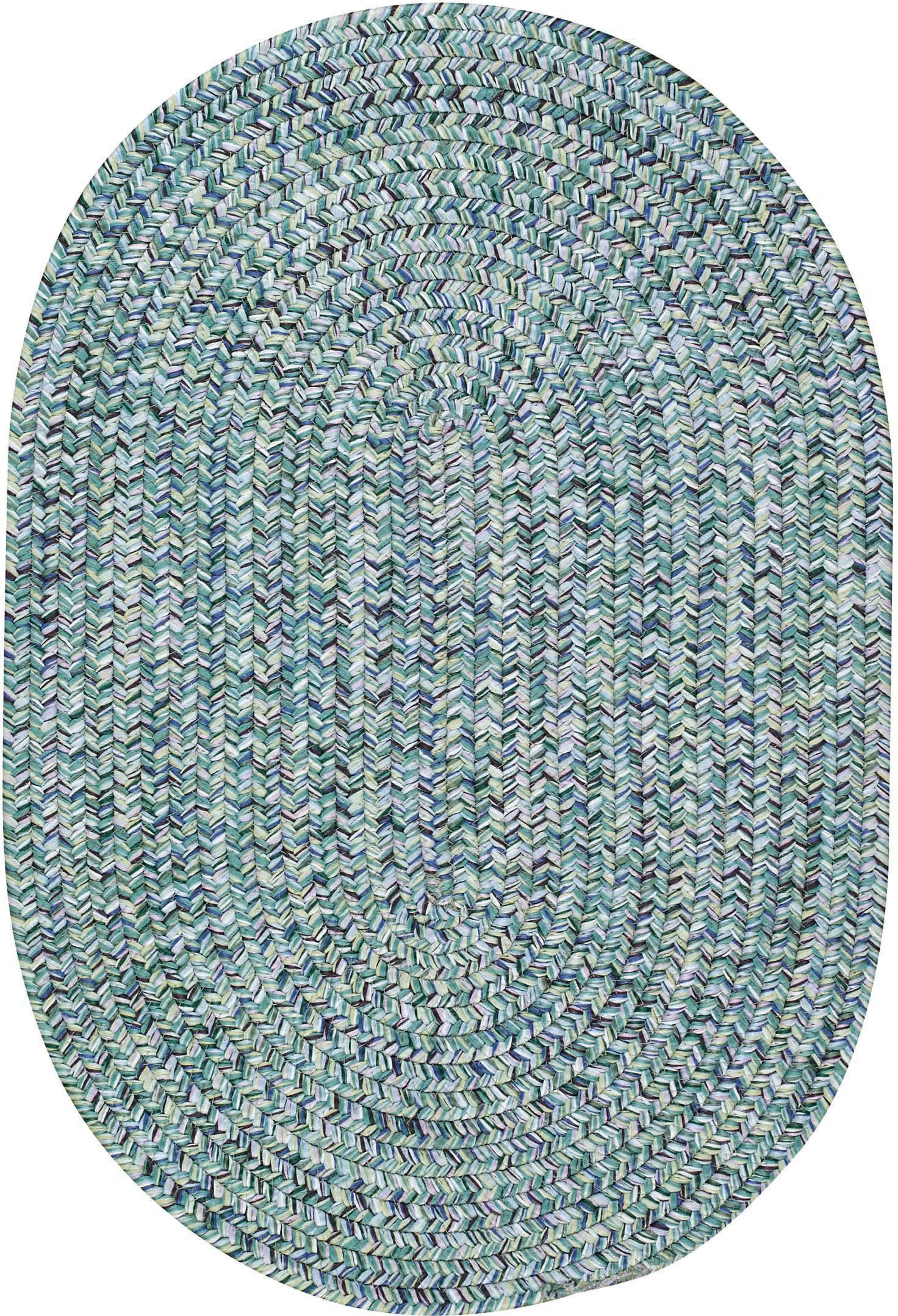 2 x 3 X-Small Ocean Blue Braided Indoor-Outdoor Rug - Sea Glass