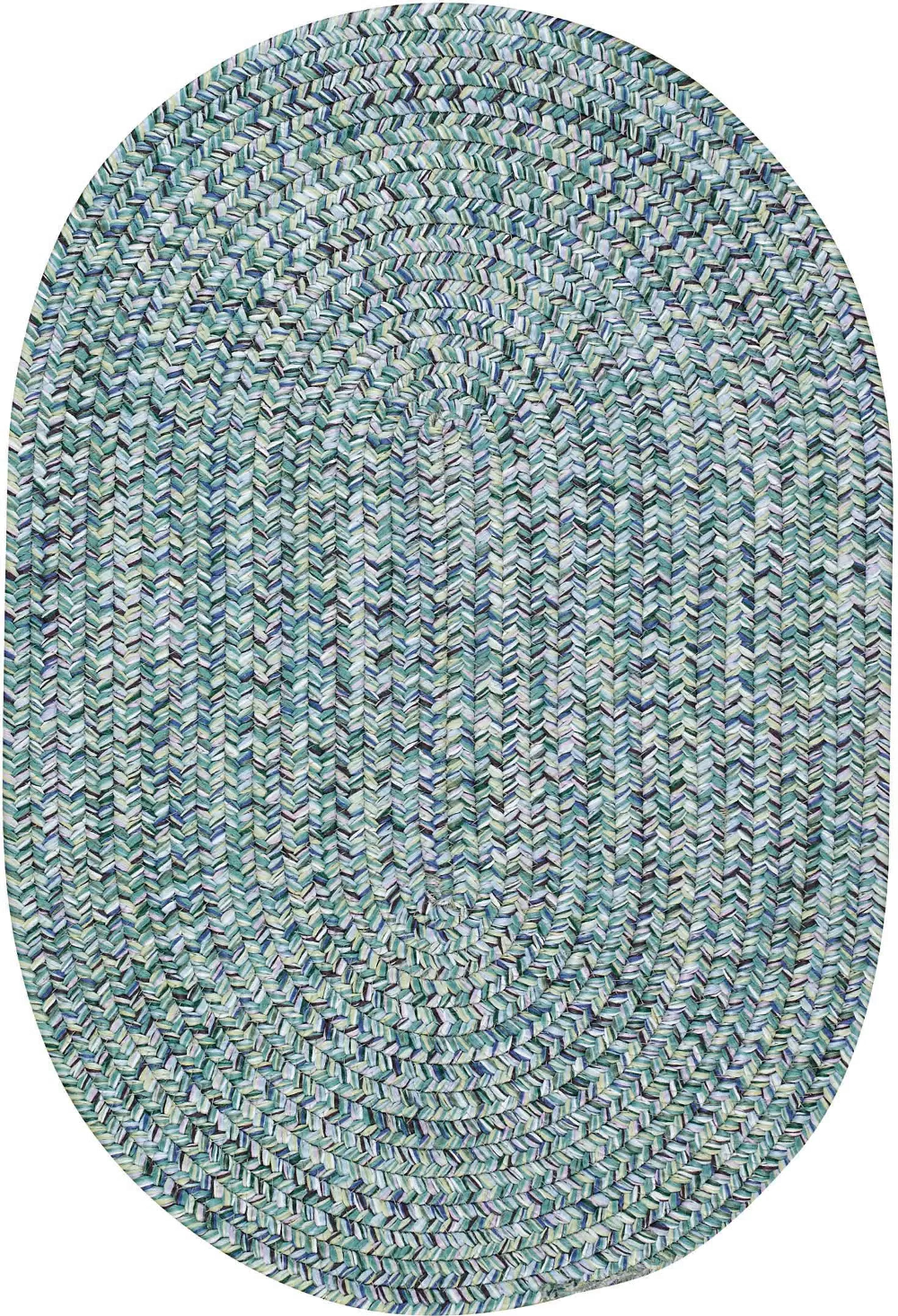 0110VS00240036400 2 x 3 X-Small Ocean Blue Oval Braided Indoor-Outdoor Rug - Sea Glass-1
