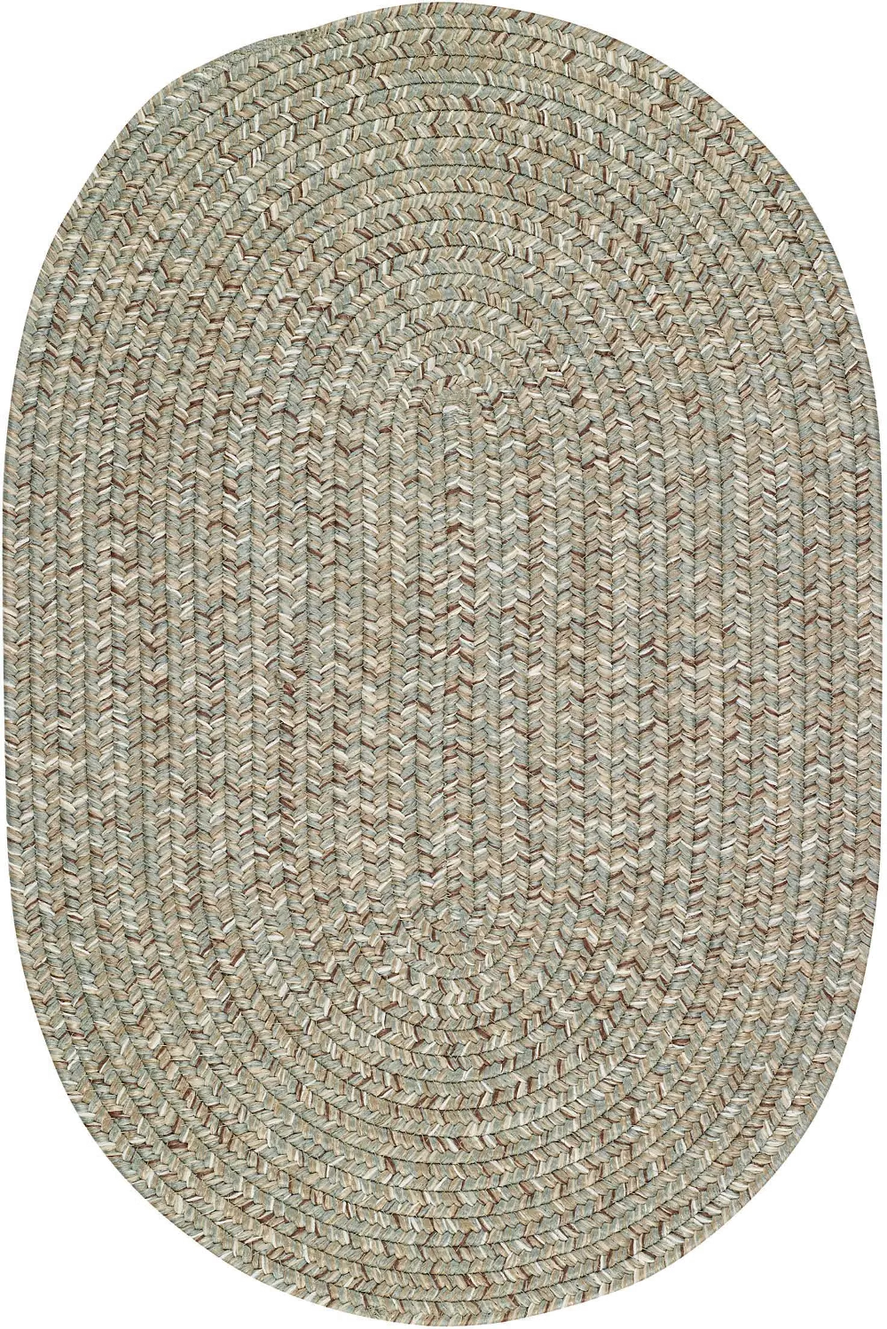 0110VS00240036450 2 x 3 X-Small Spa Green Oval Braided Indoor-Outdoor Rug - Sea Glass-1