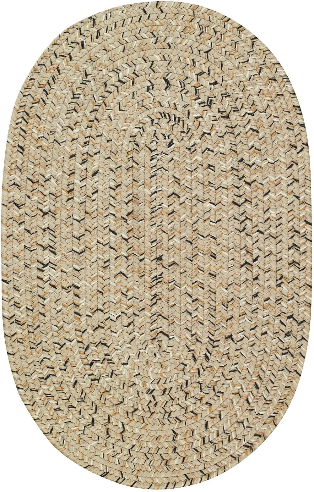 0110VS00240036600 2 x 3 X-Small Shell Taupe Oval Braided Indoor-Outdoor Rug - Sea Glass-1